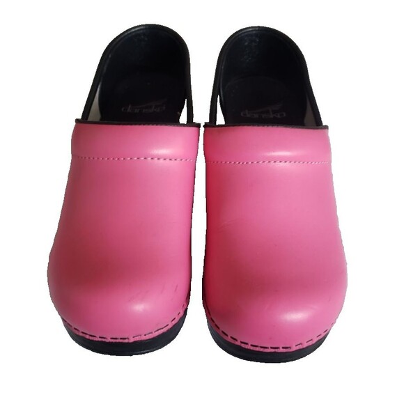 Dansko Professional Clogs Shoes Womens Size 37 Pink Leather Comfort Work Nursing - Picture 4 of 11
